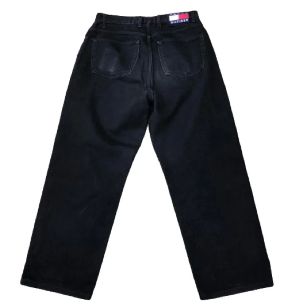 Vintage Tommy Hilfiger Baggy High Rise Oversized Balloon Leg Black Jean 34.5x31